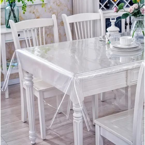 Toalha de Mesa de Plástico Térmica Para 4 6 8 e 10 Lugares Grossa Quadrada Decoração Cozinha