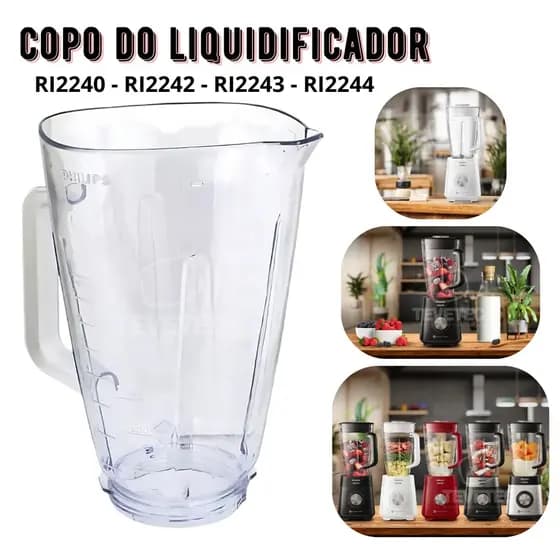 Copo de Acrílico Liquidificador Philips Walita Ri2240 RI2242 Ri2243 Ri2244 Original