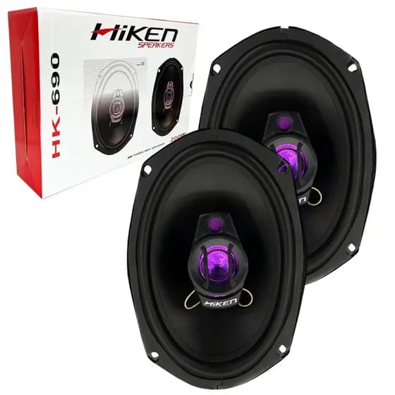 Par Auto Falante 6x9 Polegadas 200w 4 Ohm Hiken Hk690 Tampao