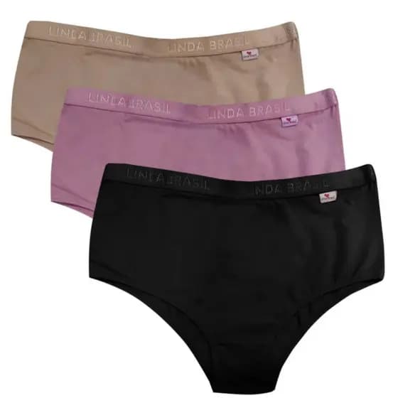 KIT 03 CALCINHA DE ALGODAO PLUS SIZE LINDA BRASIL DO 50 AO 54 || CALCINHA TANGÃO LINDA BRASIL || CALCINHA CINTURA ALTA