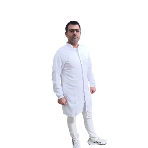 Jaleco Masculino Manga Longa Gola Padre e Punho NA Manga Gabardine