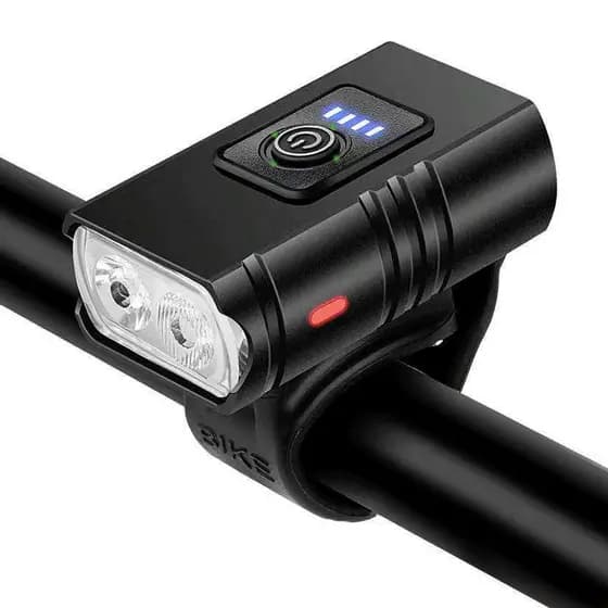 Lanterna Frontal Bike LED Recarregável USB – Alumínio | Alto Brilho | Resistente à Água