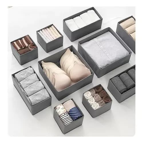 Kit 6 Organizador De Roupas De Guarda-roupa, Organizador Portátil De Guarda-roupa, Caixa De Armazenamento Separada, Organizador Dobrável De Gaveta De Guarda-roupa, Adequado Para Roupas Íntimas, Meias, Lenços, Calças Femininas, Sutiã, Calcinhas