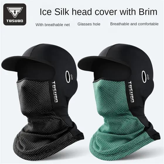 Máscara De Proteção Solar De Seda De Gelo Para Verão, Capacete De Motocicleta Fitness, Forro Ao Ar Livre, Protetor Solar, Máscara Respirável