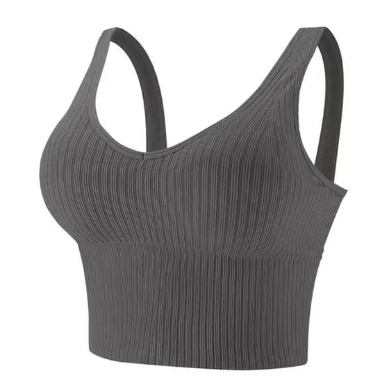Top Regata Cropped Academia Fitness Canelado bojo removivel TOP429