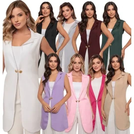 Jaleco Colete Feminino Alexandra Várias Cores Gardenia Jalecos