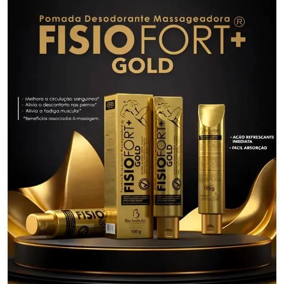 Super Pomada Fisiofort Gold 150g Dores Musculares Pernas Cansadas Relaxante Corporal Envio Imediato