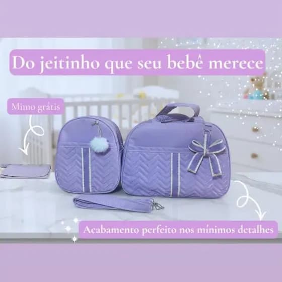 bolsa de bebê com detalhes em bordado e laço delicada com sofisticação luxo