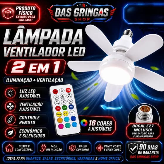 Ventilador De Teto 60W 6 PAS Wind Light Silent Ponente Controle Remoto Lâmpada Led Silenciosa