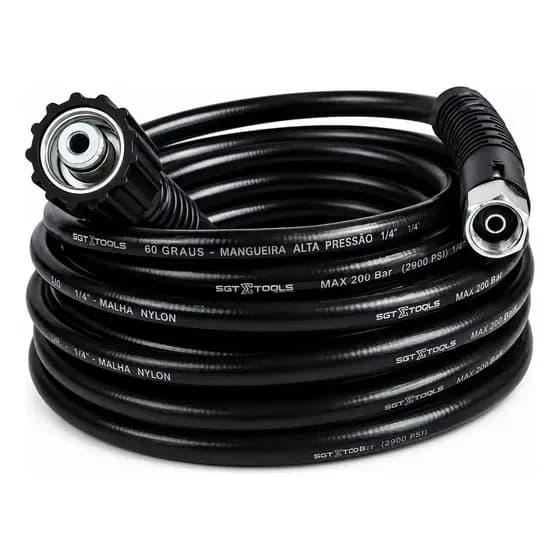 Mangueira 7m Trama Nylon M22 X M14 Lavadora Alta Pressão Universal Reposição