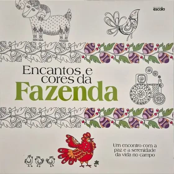 Livro para Colorir: Encantos e Cores da Fazenda - Pintura/Adulto