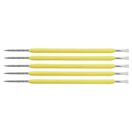 Kit com 5 Espátulas Palito de Unhas em Inox com Silicone cor Amarelo Candy - Coleção Candy Colors - Talita Cardozo