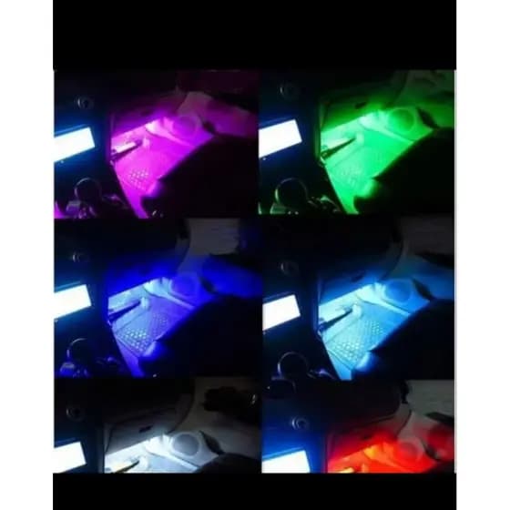 Kit Luz LED RGB Automotivo Com Controle Remoto Várias Cores