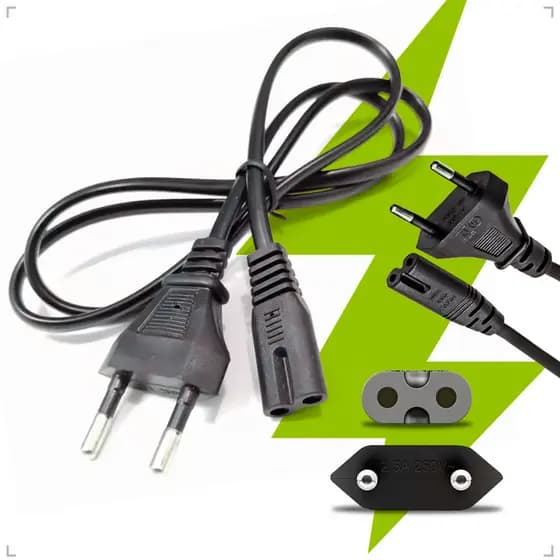 Cabo de Força Energia Bipolar Tipo 8 Rádio Tv Impressora PS4 PS3 PS2 Game Monitor Notebook J B L