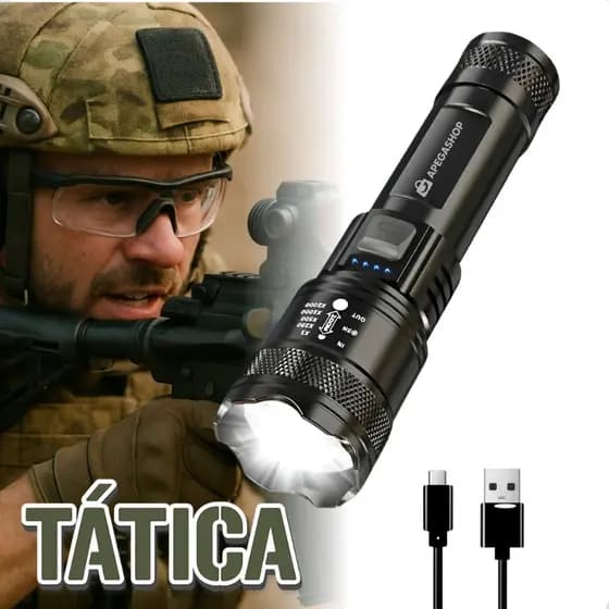 Lanterna Super Potente tatica Militar Led Cree Recarregável Mais Forte D Mundo Ultra Alto Resistente