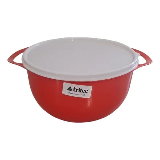 Bacia De Plástico Redonda Multiuso Com Tampa 2,2 L Tritec
