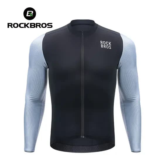 ROCKBROS Manga Longa Jersey Homens De Respirável Competição De Ciclismo Elástico Refletivo Leve Non-Slip 3 Pockets MTB Vestuário De Bicicleta De Estrada