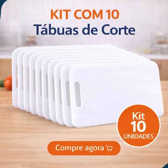 Kit 10 Tábuas De Corte Polietileno Branca 37x23cm Açougue Profissional Para Carne
