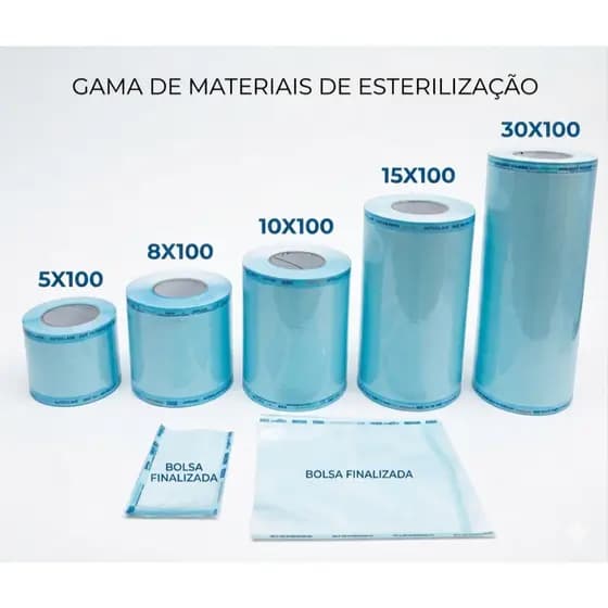 Bobina Grau Cirúrgico Papel para Esterilização AutoClave 10cm manicure dentista