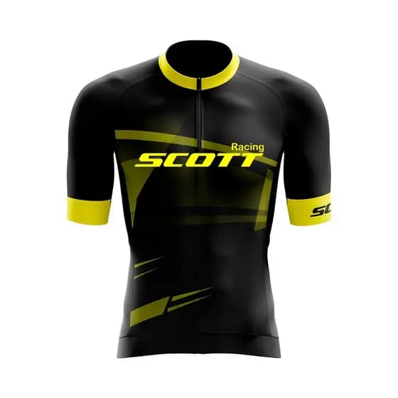 CAMISA CICLISMO PRETA E AMARELA 2024 COD 246- MASCULINA/ FEMININA E INFANTIL