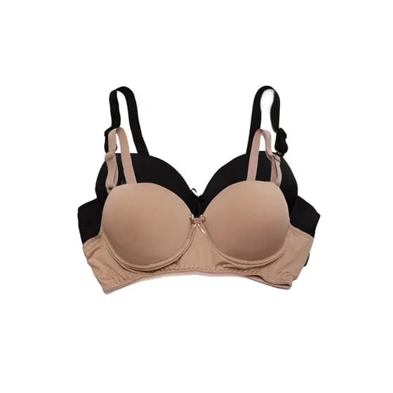 Kit 2 Sutiã Plus Size Reforçado Microfibra Alça Larga Com Bojo