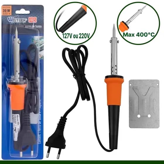 Ferro De Soldador Elétrica Profissional 30w 220v Para Soldar Reparar Componentes Eletrônicos Western