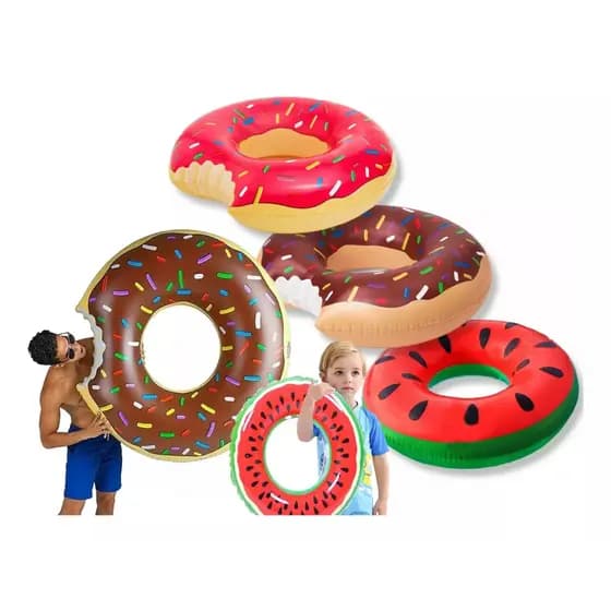 Bóia Circular P/ Piscina Donuts Melancia 80cm Infantil - Snel