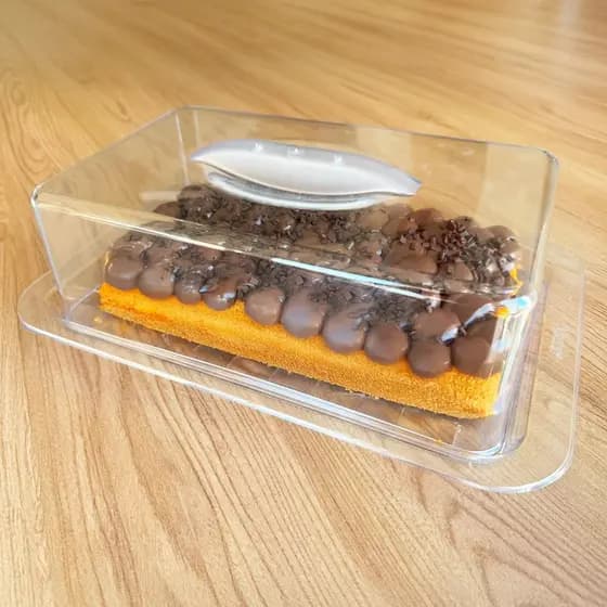 Porta Pães Bolos Doces e Salgados Acrílico Retangular Keita