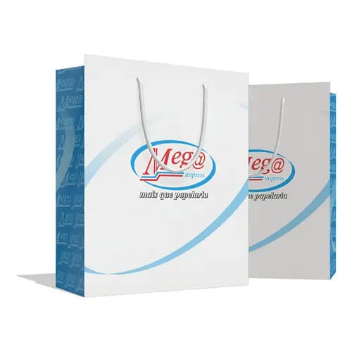 100 Sacola Personalizada 21x23x10 Papel 180g Com Logo Clínicas Odontológicas, smartphones, óticas