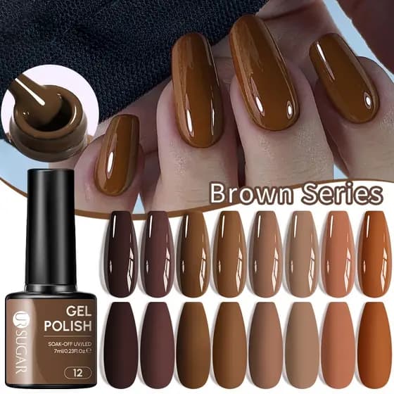 UR SUGAR Esmalte Em Gel De Cor Sólida 100 Cores Para Unhas Marrons Soak Off UV LED Verniz Semipermanente Com Brilho Mani