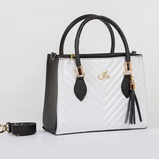 Bolsa Feminina Bicolor Lorena Média com Alça Transversal Exclusiva
