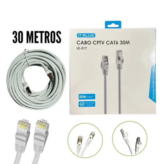 Cabo CAT6 de internet rede 30 20 15 10 5 3 Metros Dados LAN internet RJ45 CFTV blindado resistente