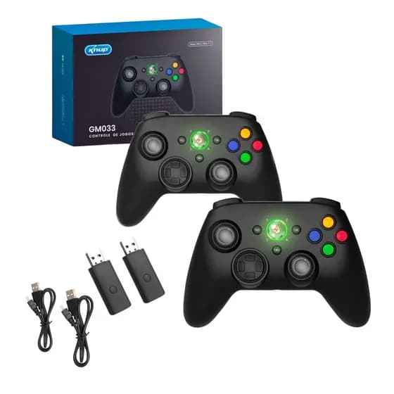 Controle Console Joystick sem fio com bateria recarregavel compativel com Xbox 360 e PC Gamer