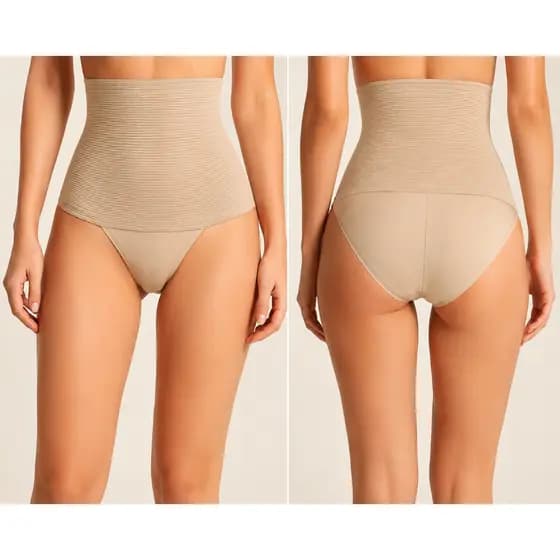Cintas Modeladora Feminina Bege Nude – Calcinha Cintura Alta, com Compressão Invisível