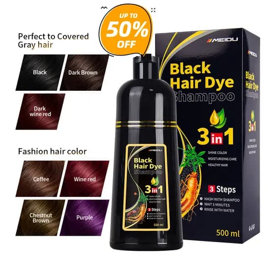 Meidu Creme de Tintura de Cabelo Brimles Shampoo Tintura de Cabelo Cobertura de Planta