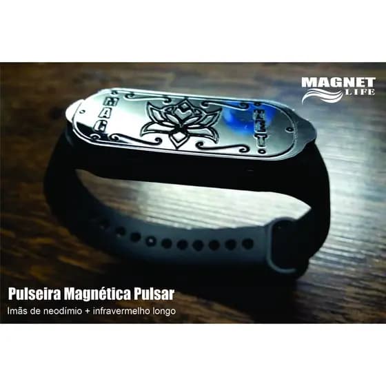 PULSEIRA MAGNETICA NEGRA imãs neodímio e infravermelho longo Bracelete