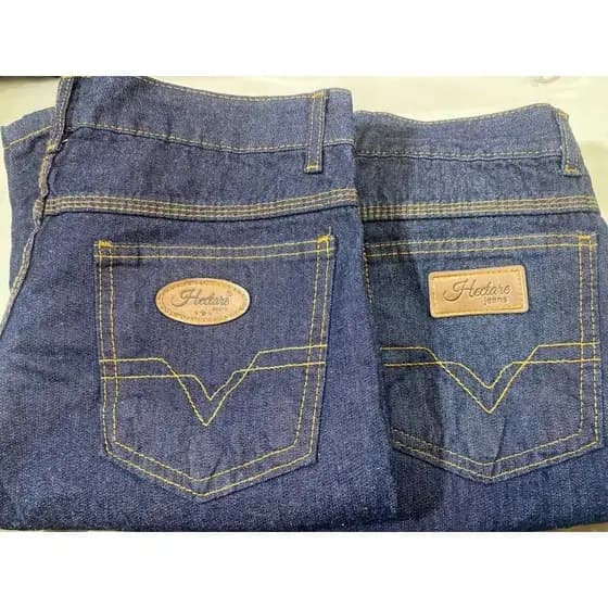 Calça jeans de trabalho tradicional 100% jeans preta e azul