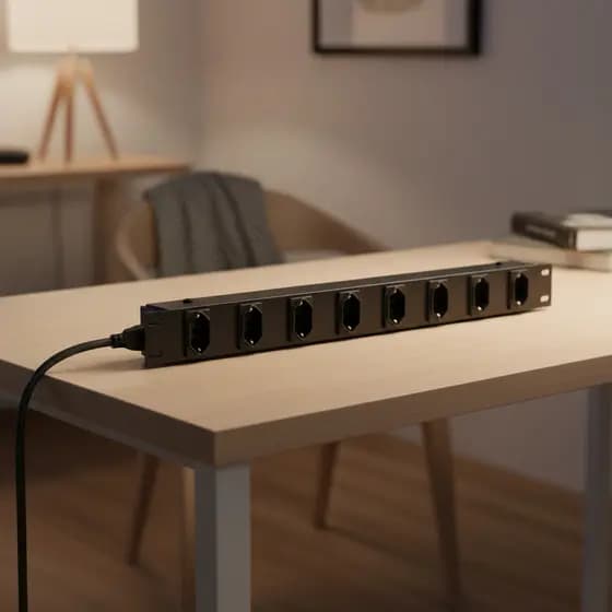 Extensão Eletrica Tomada Regua Rack 19" 8 Tomadas 20a Energia Reforçada Amperes Padrão Bivolt