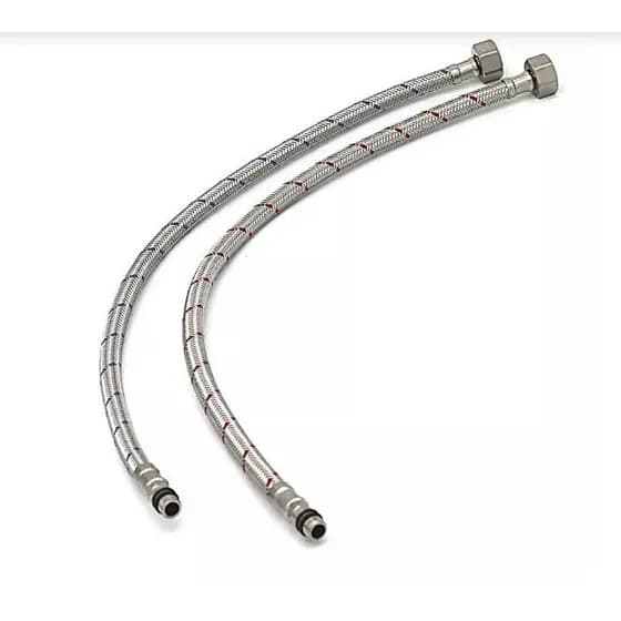 KIT LIGACAO FLEXIVEL MONOCOMANDO ACO TRANCADO QUENTE/FRIO 45CM