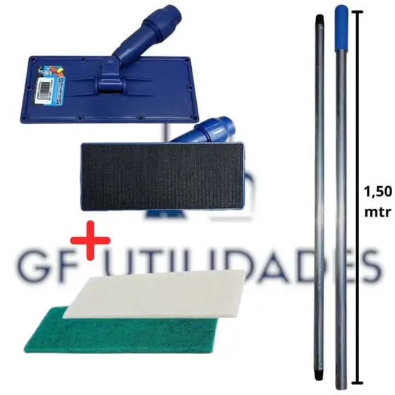 KIT SUPORTE LIMPA TUDO ARTICULADO C/ CABO RETRATIL ALUMÍNIO 1,50 + BRINDE 2 FIBRAS