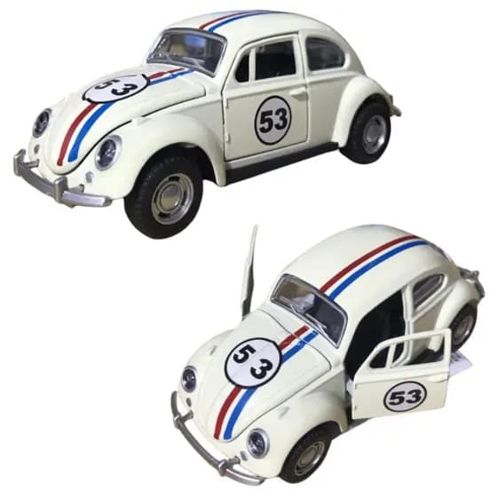 Fusca Herbie 53 Carro De Fricção Musical Abre Portas Colecionável Infantil 12cm