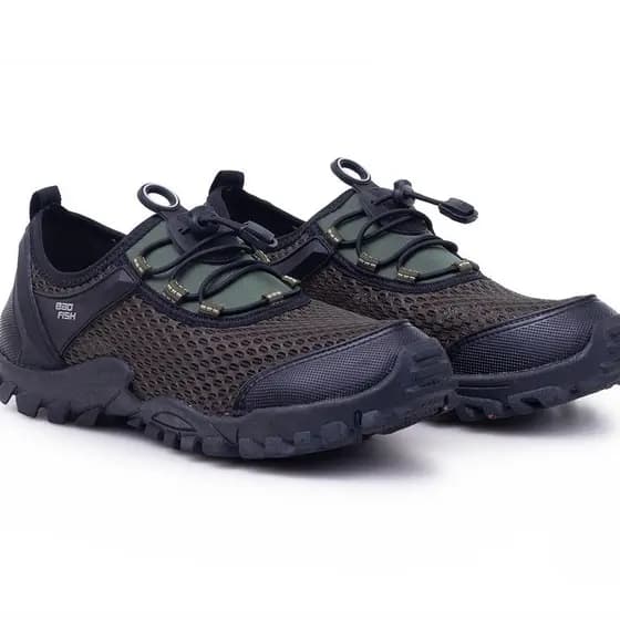 Tênis Antiderrapante Track Para Esportes Pesca Camping Trilha Lazer Bad Fish Verde Oliva