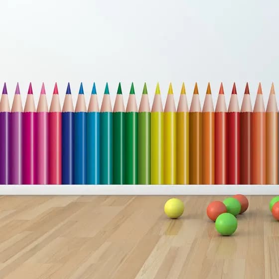 Adesivo Parede Infantil Quarto Lapis de Cor Escolar Educativo
