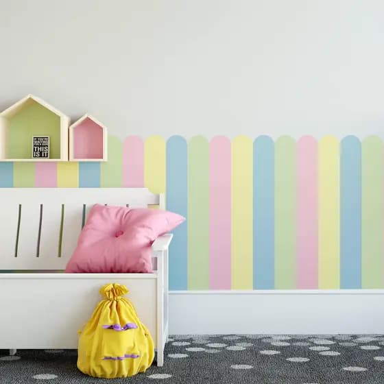 Adesivo de Parede Bebê Cerca Algodão Doce Decoração Delicada