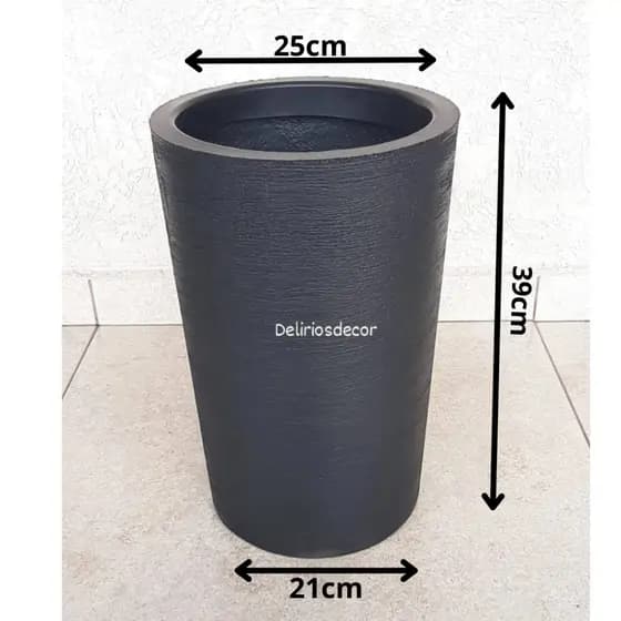 Vaso de Plantas e flores Decorativo Reciclável em Polietileno, Vaso Texturado Código 118