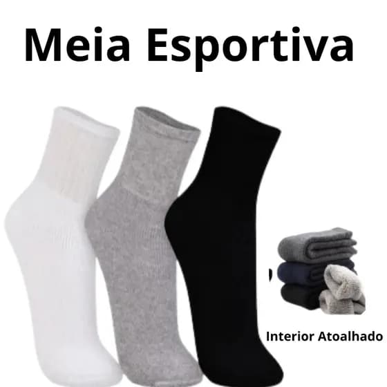 Kit Meia Esportiva Unissex Corrida Academia Treino Crossfit Fitness Cano Médio Alto Antiderrapante Respirável