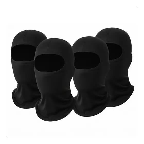 Kit 4 Balaclavas Pretas Uv50+ Motoqueiro Trabalho Esportes
