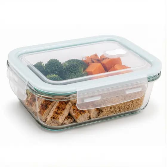 Pote Hermético Porta Mantimentos de Vidro 370ml Com Trava Para Marmita Microondas e Freezer