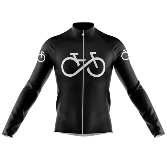 Camisa Bike Forever Preto Manga Longa Ciclismo Ziper Total