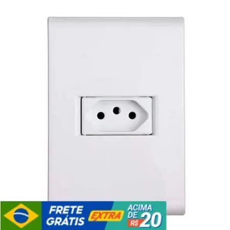 Conjunto Tomada Simples 10A + Placa 4x2 1 Posto Horizontal Tramontina Liz